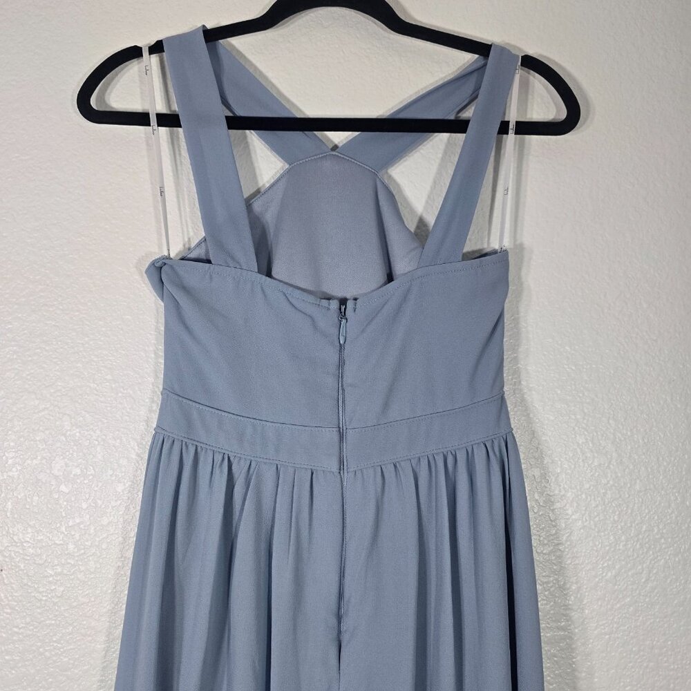 Lulus Air of Romance Maxi Dress Women Small Blue Halter Neck Bridesmaid Party - Picture 5 of 9